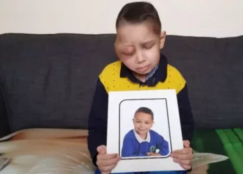 Brave Cristiano, eight, who is battling an aggressive tumour