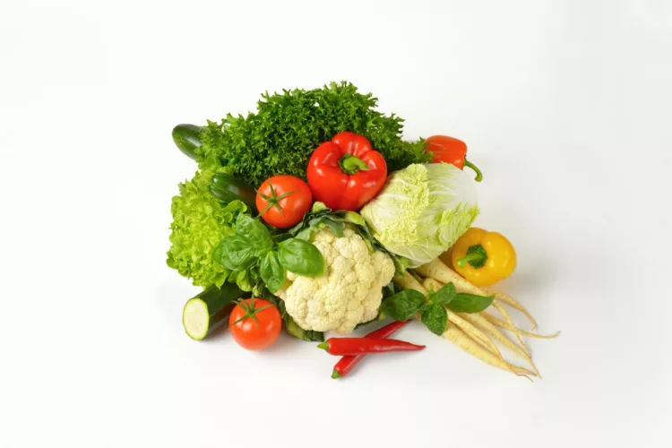 assortment of fresh vegetables on white background,Image: 273569935, License: Rights-managed, Restrictions: , Model Release: no