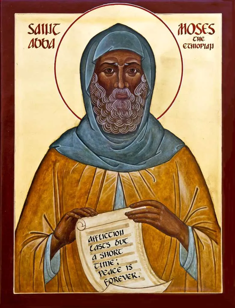 Icoana Sfântului Cuvios Moise Etiopianul (Arapul)
